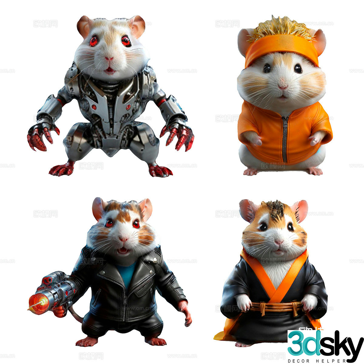 Modern hamster sculpture 3d model