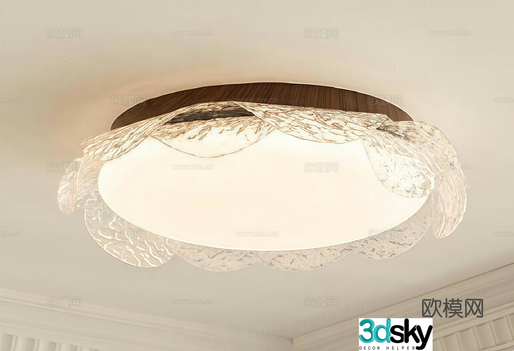 Middle-aged ceiling lamp decorative lamp 3d model