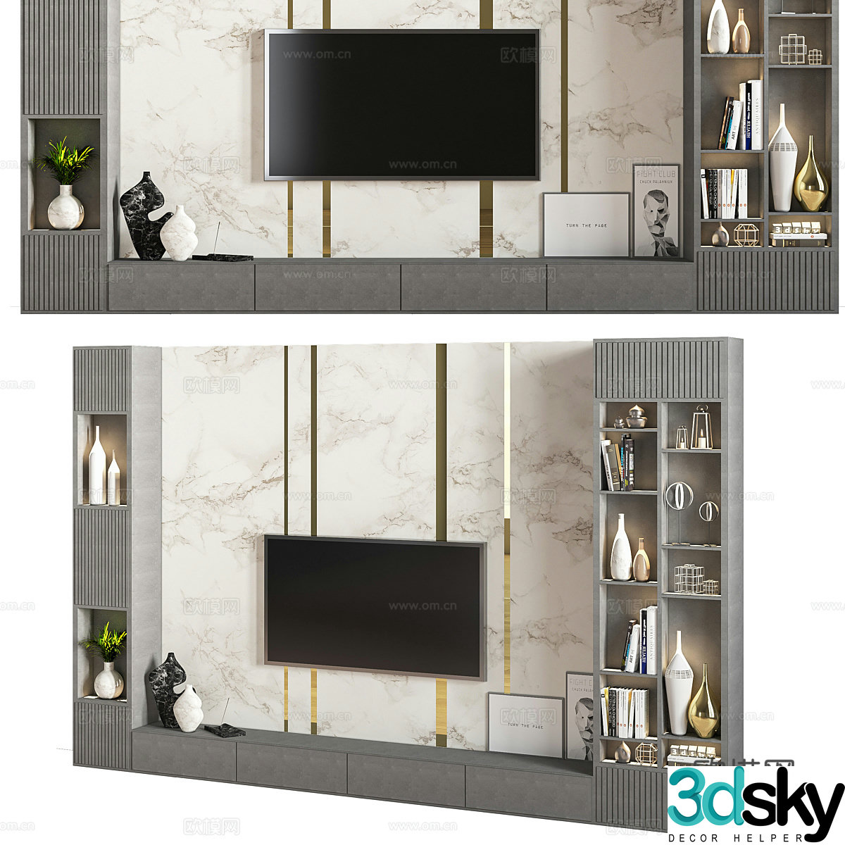 Background wall TV background wall TV background cabinet 3d model