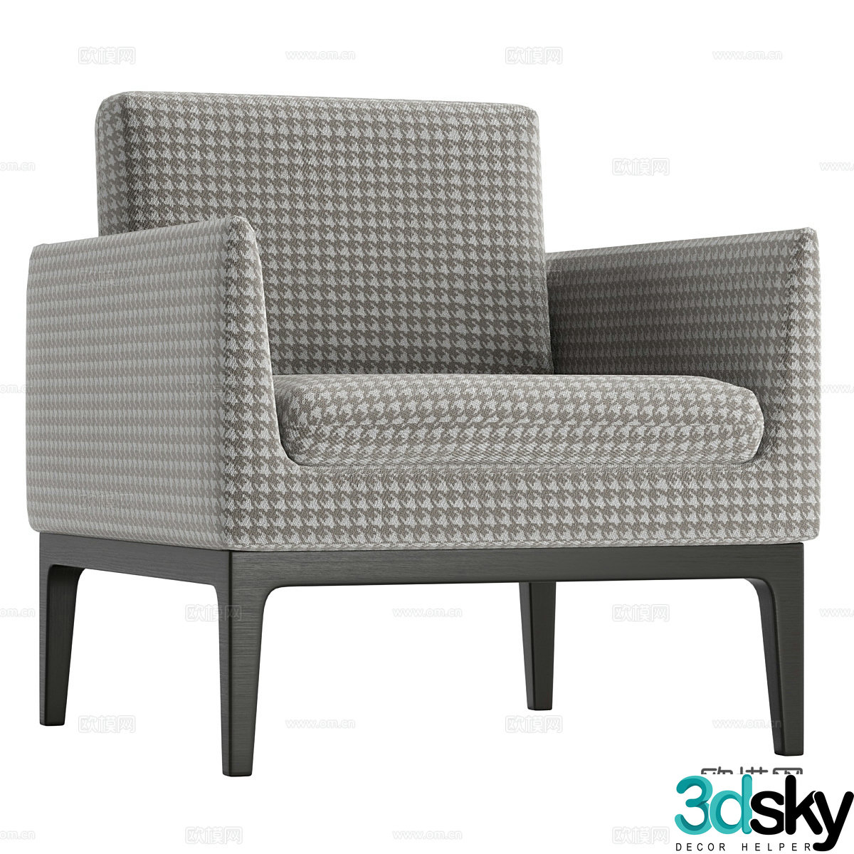 Modern Italian fabric armchair 3d model