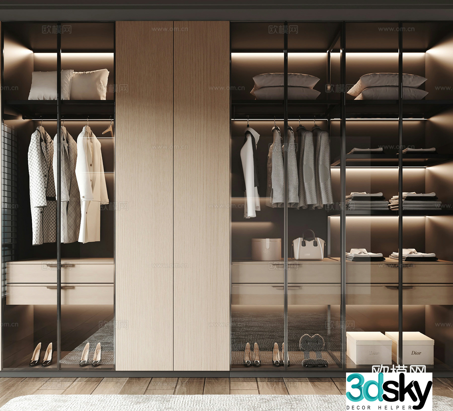 Modern wardrobe 3d model