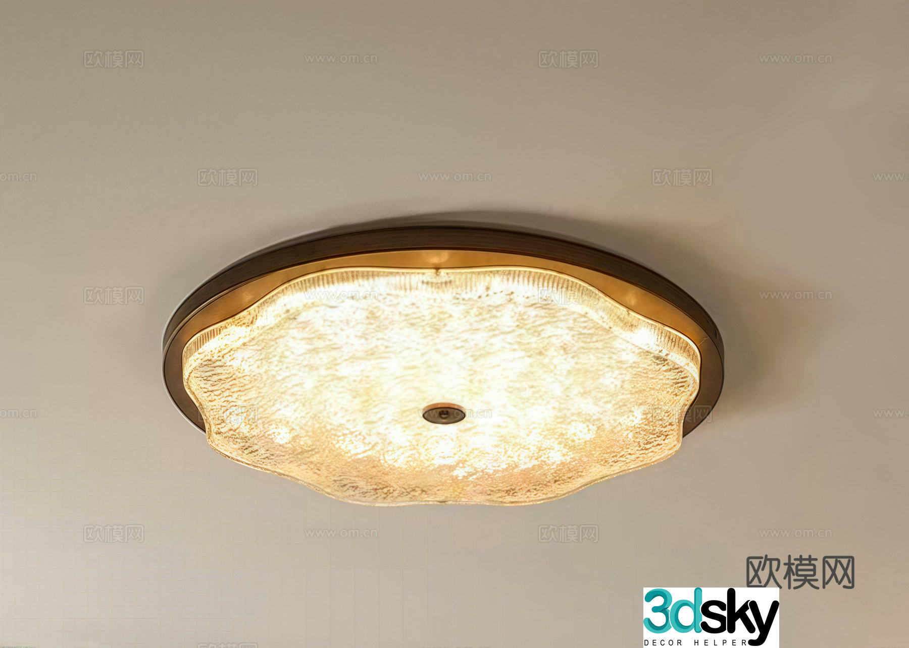 Middle-aged ceiling lamp decorative lamp 3d model