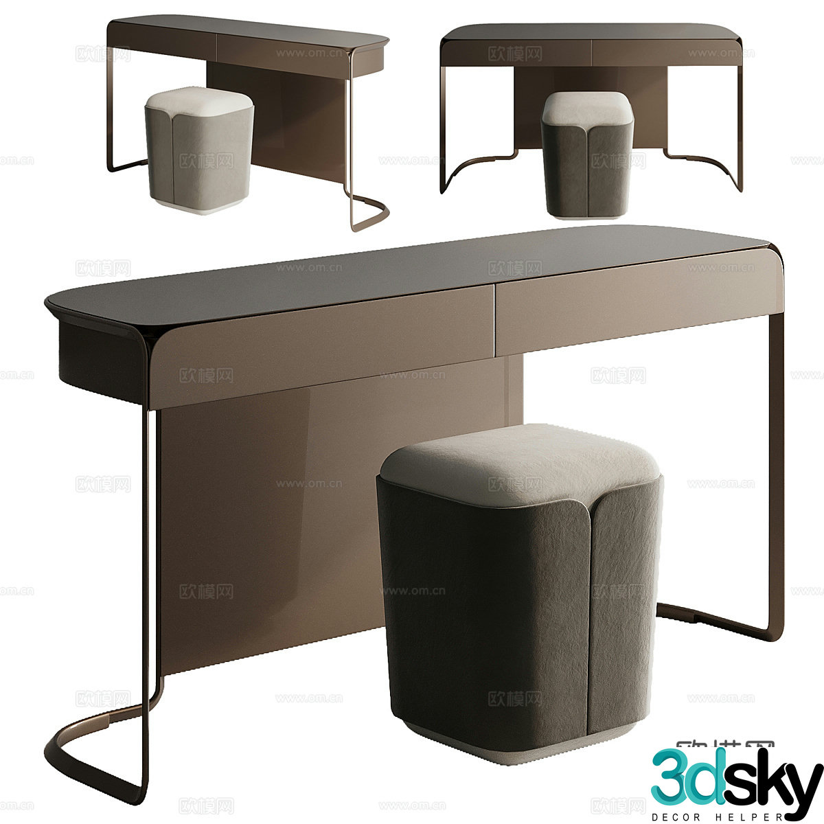 Modern Italian minimalist dressing table 3D model