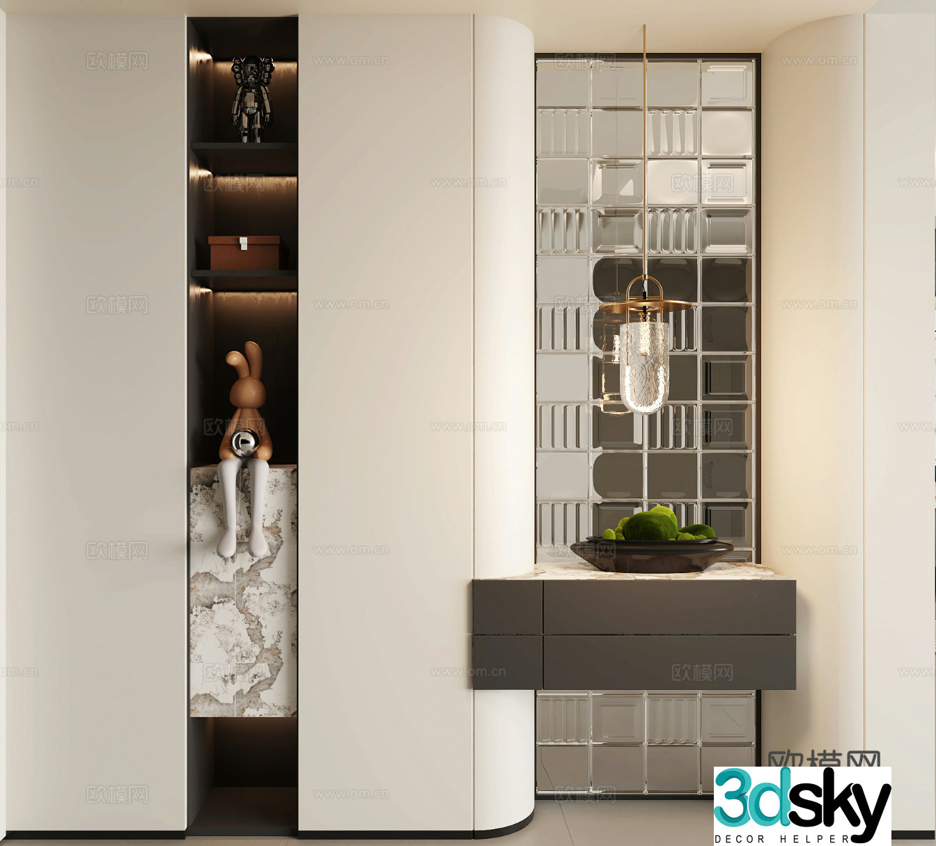 Modern shoe cabinet 3d model