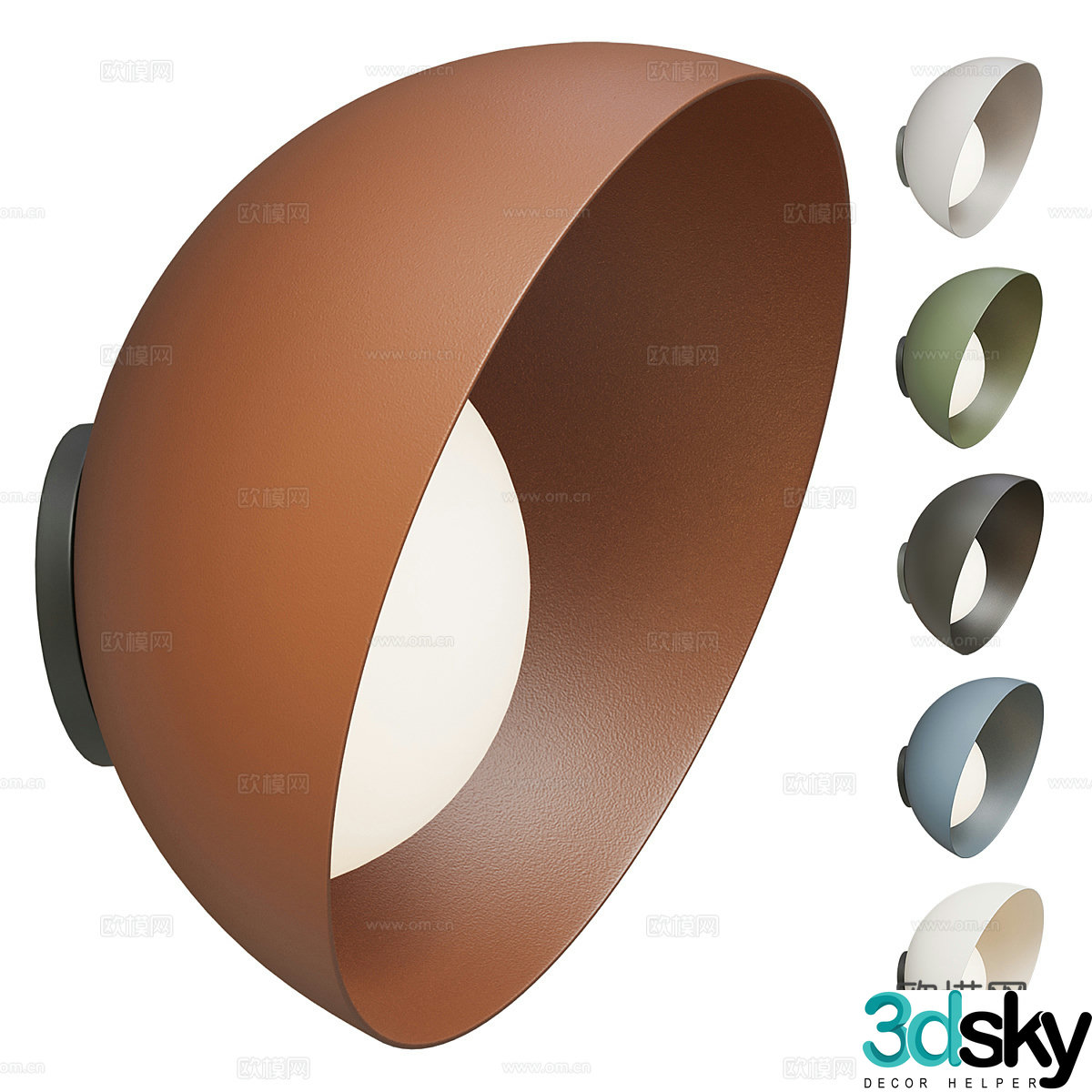 Modern minimalist cream ceiling lamp 3d model