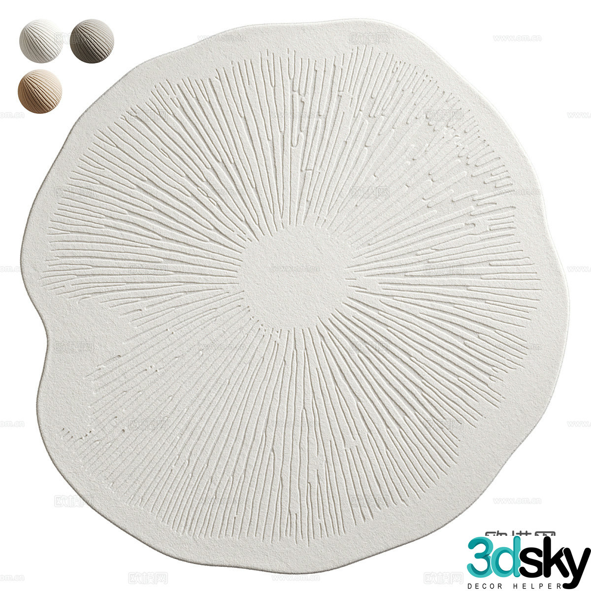 3d model of circular carpet