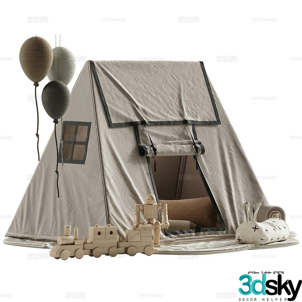 Modern tent bed fabric children’s bed creative children’s bed 3d model