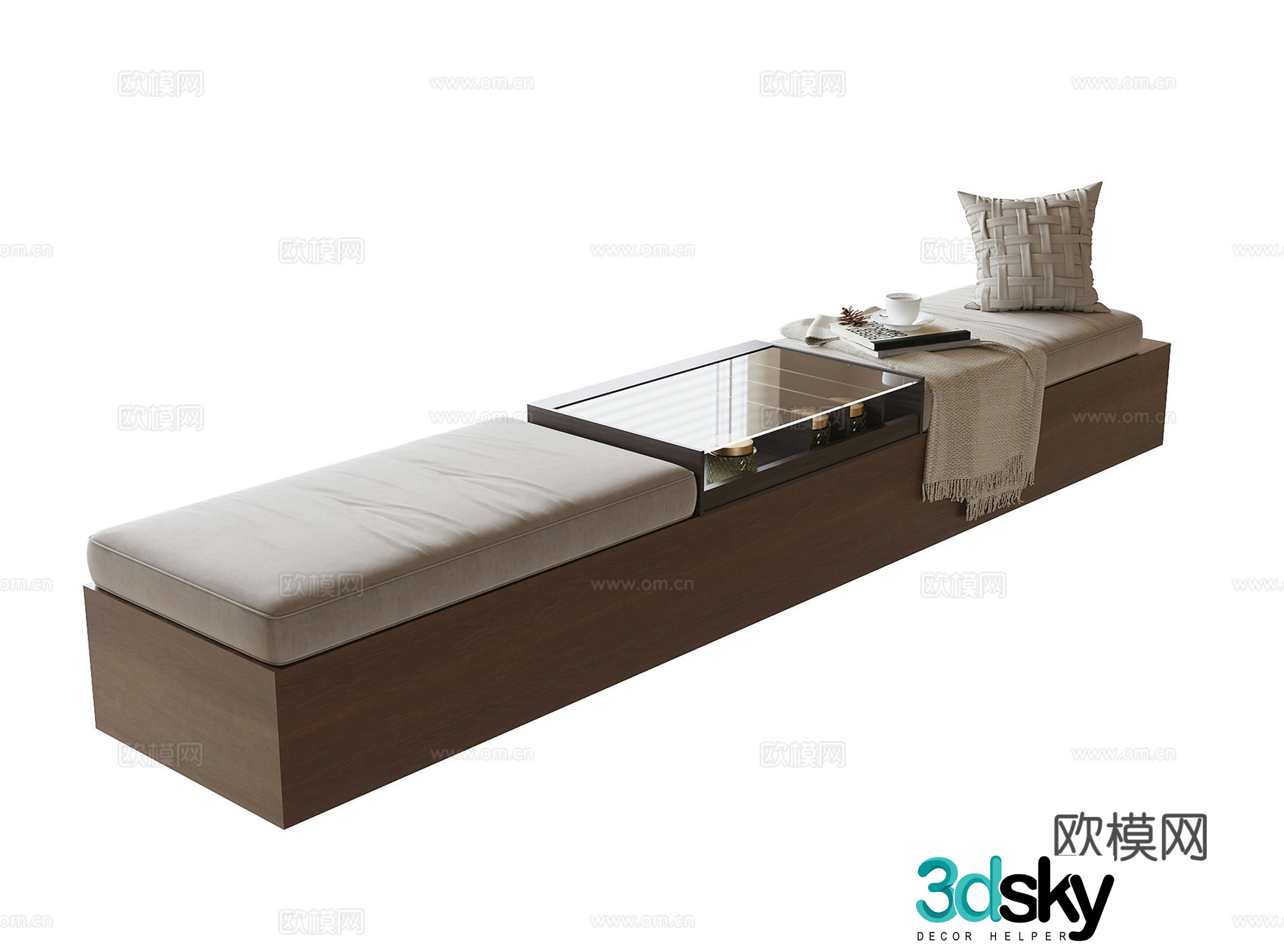Modern bay window cabinet Bathroom cushion Bathroom 3D model