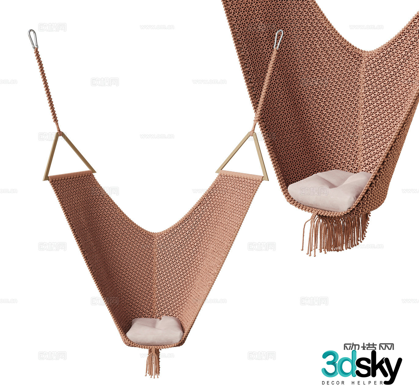 Modern fabric hammock hanging chair woven hanging chair swing chair swing 3d model