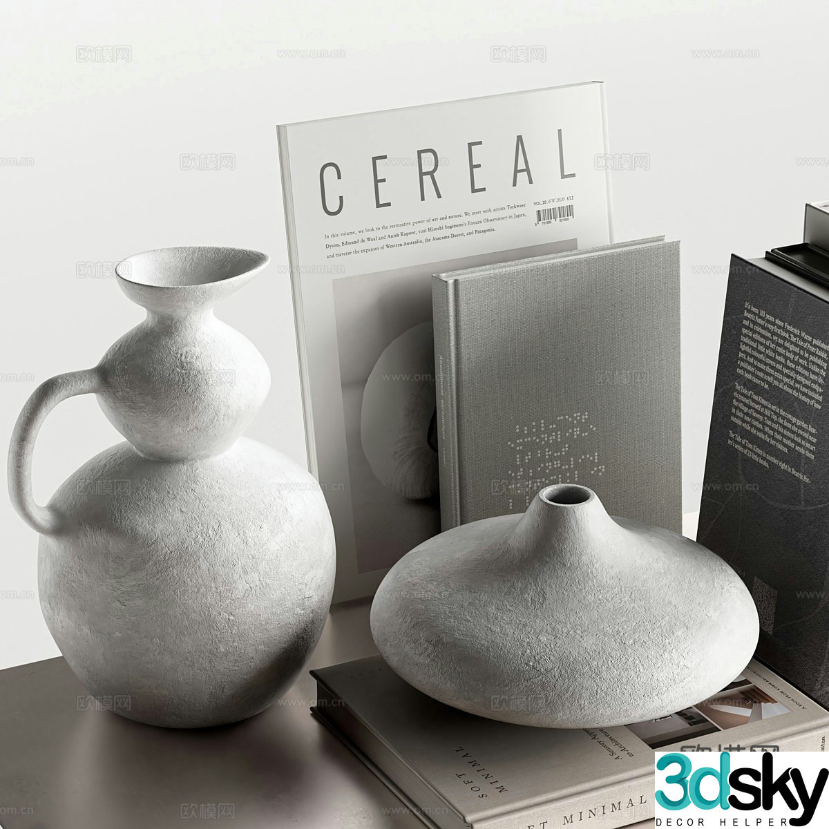 Modern decorative ornaments Books Vases Flower Art Decorative Coffee Table Ornaments Wall Decoration 3D Model