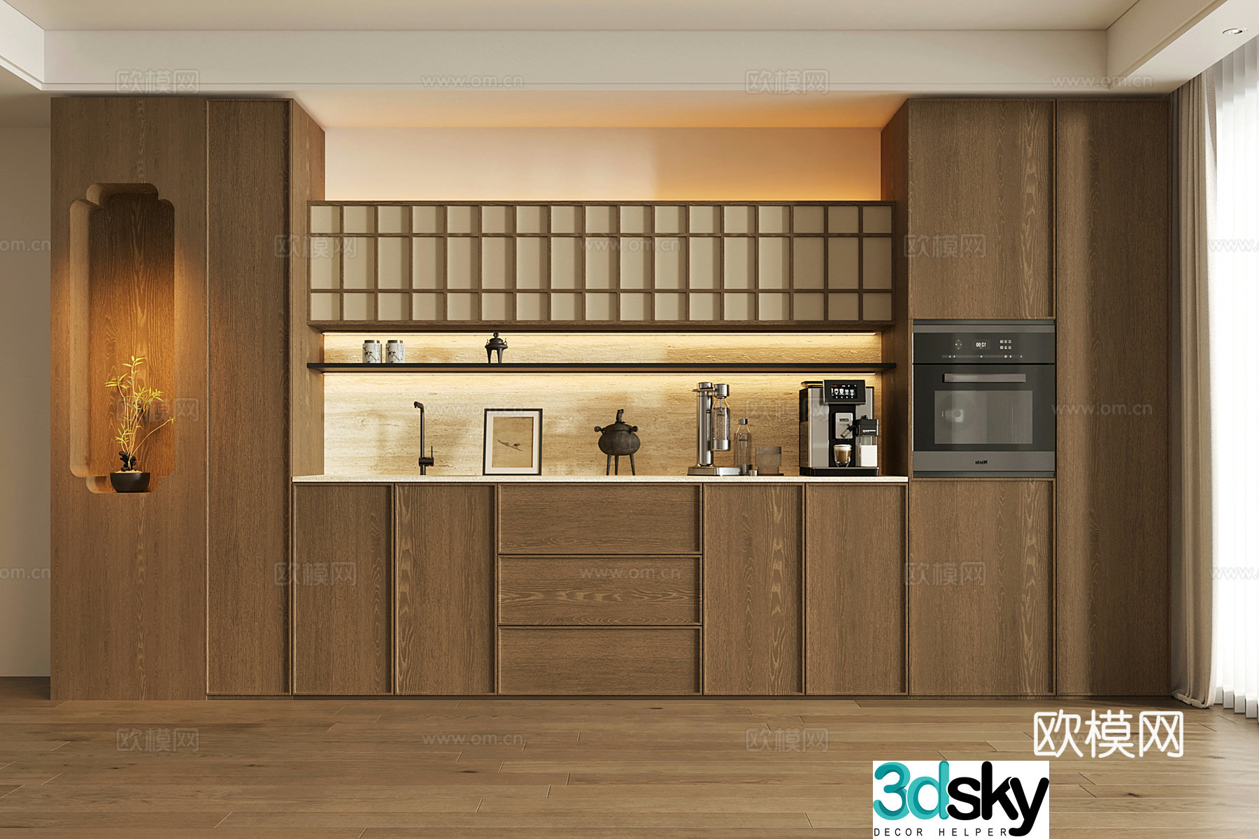 Chinese side wine cabinet wine cabinet multi-function wine cabinet decorative wine cabinet jewelry ornaments 3D model
