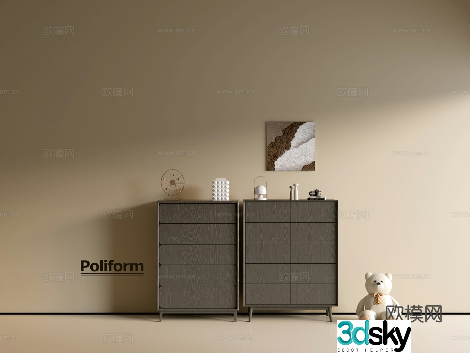 Modern black wood grain cabinet ins wind minimalist wind cabinet whole cabinet sideboard balcony cabinet 3d model
