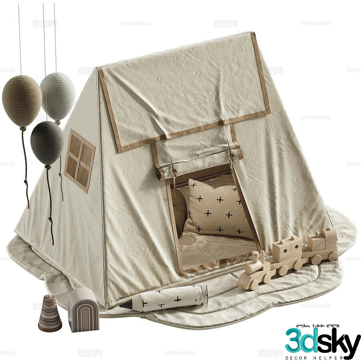 Modern tent bed fabric children’s bed creative children’s bed 3d model