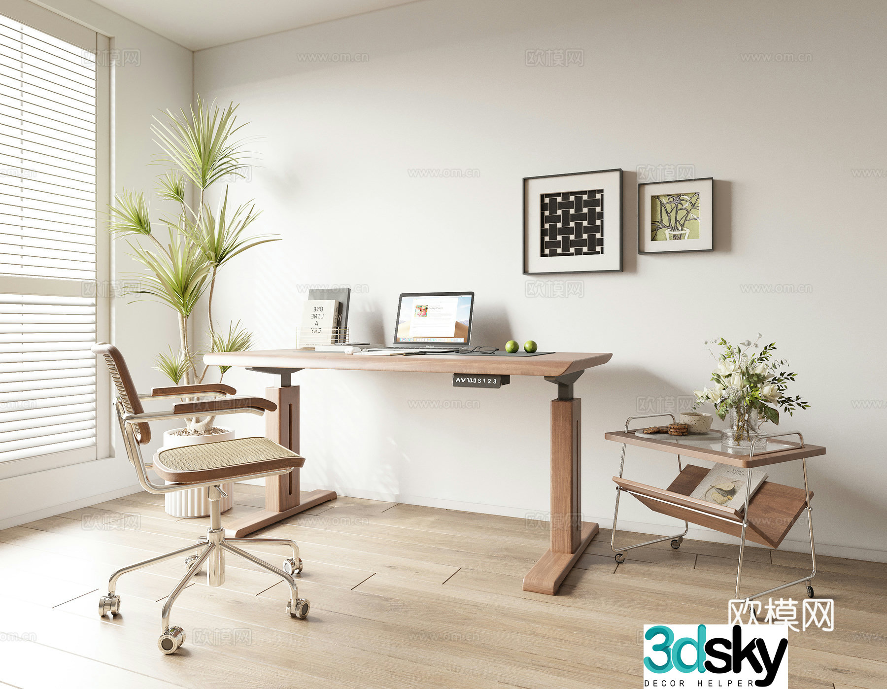 Lifting desk desk desk chair desk ornament hanging painting 3d model