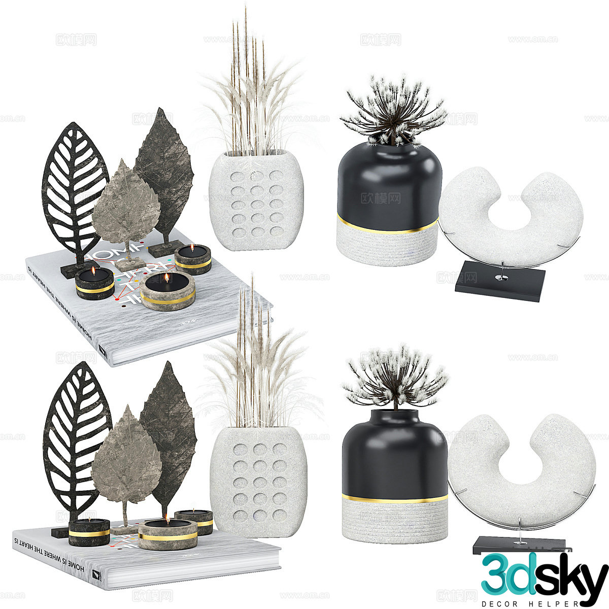 New Chinese style Wasabi ornament combination 3D model