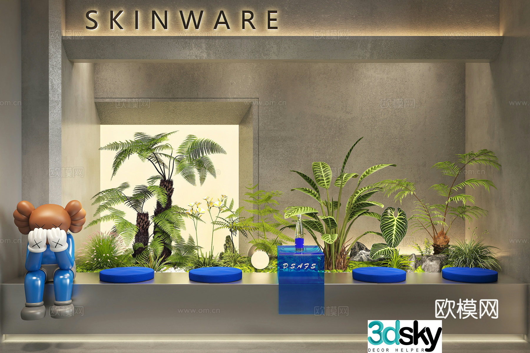 Modern interior landscape Landscape Garden landscape Landscape Rest area Plant pile Milk tea shop 3d model