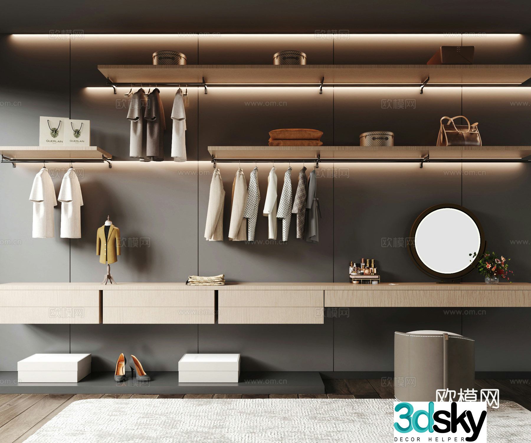 Modern wardrobe 3d model