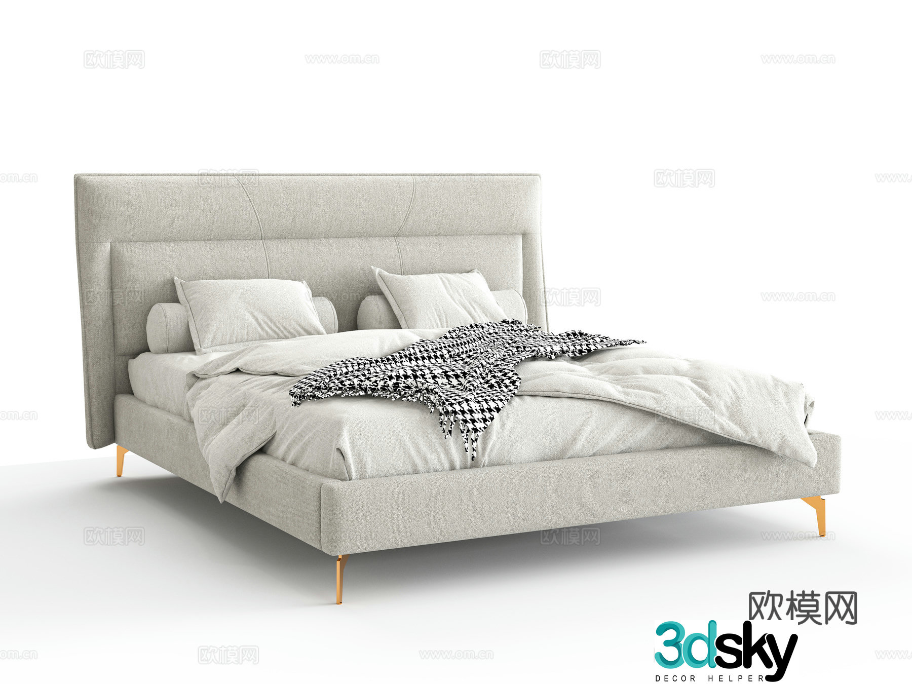 Double bed 3d model