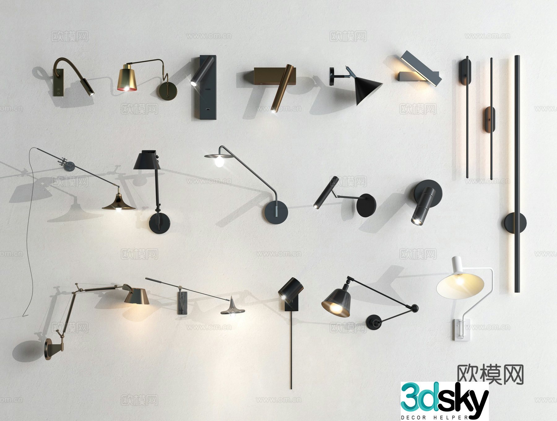 Wall lamp lamp lamp lamp round wall lamp metal wall lamp bedside wall lamp 3d model