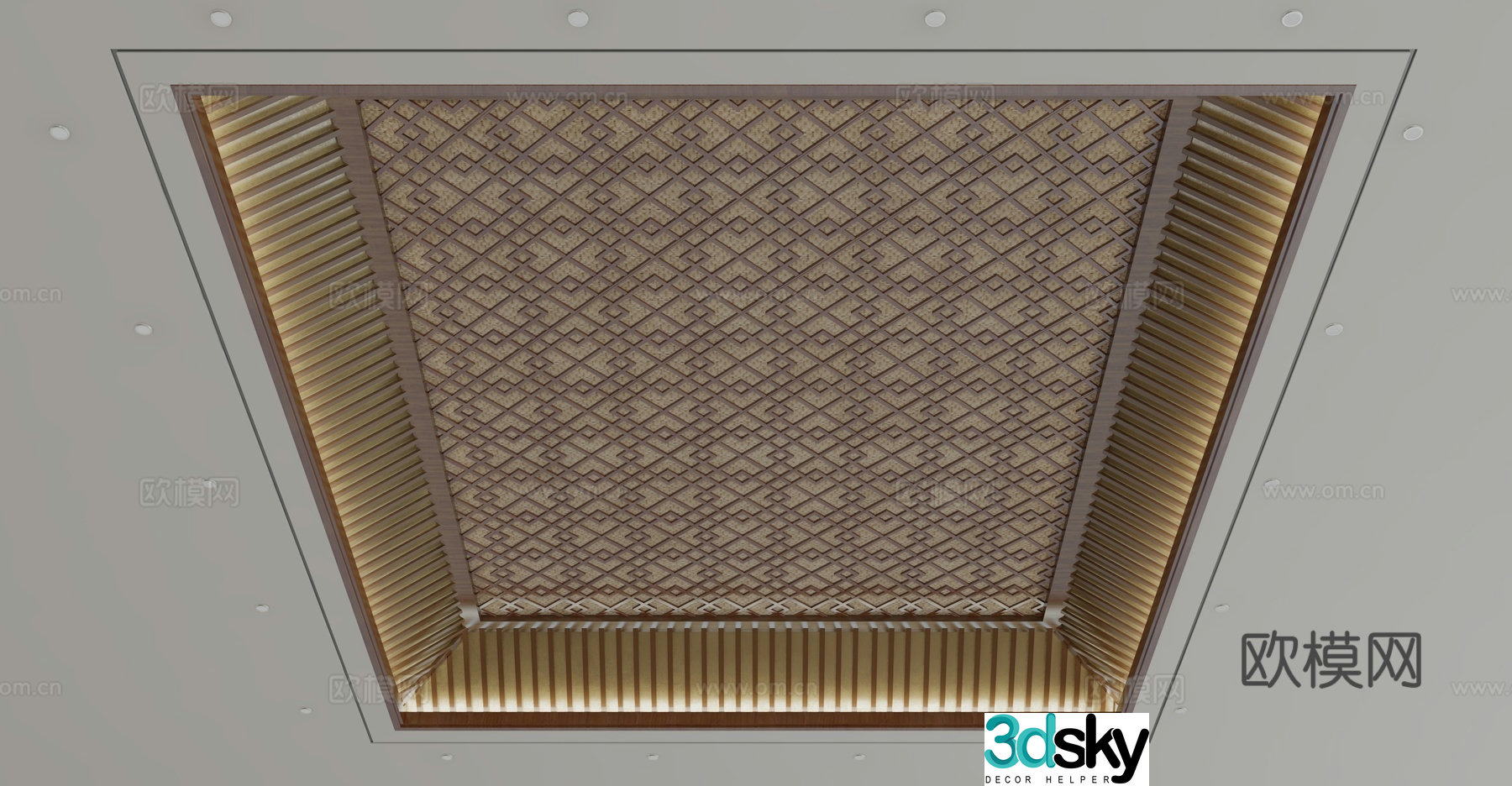 New Chinese style ceiling 3D model