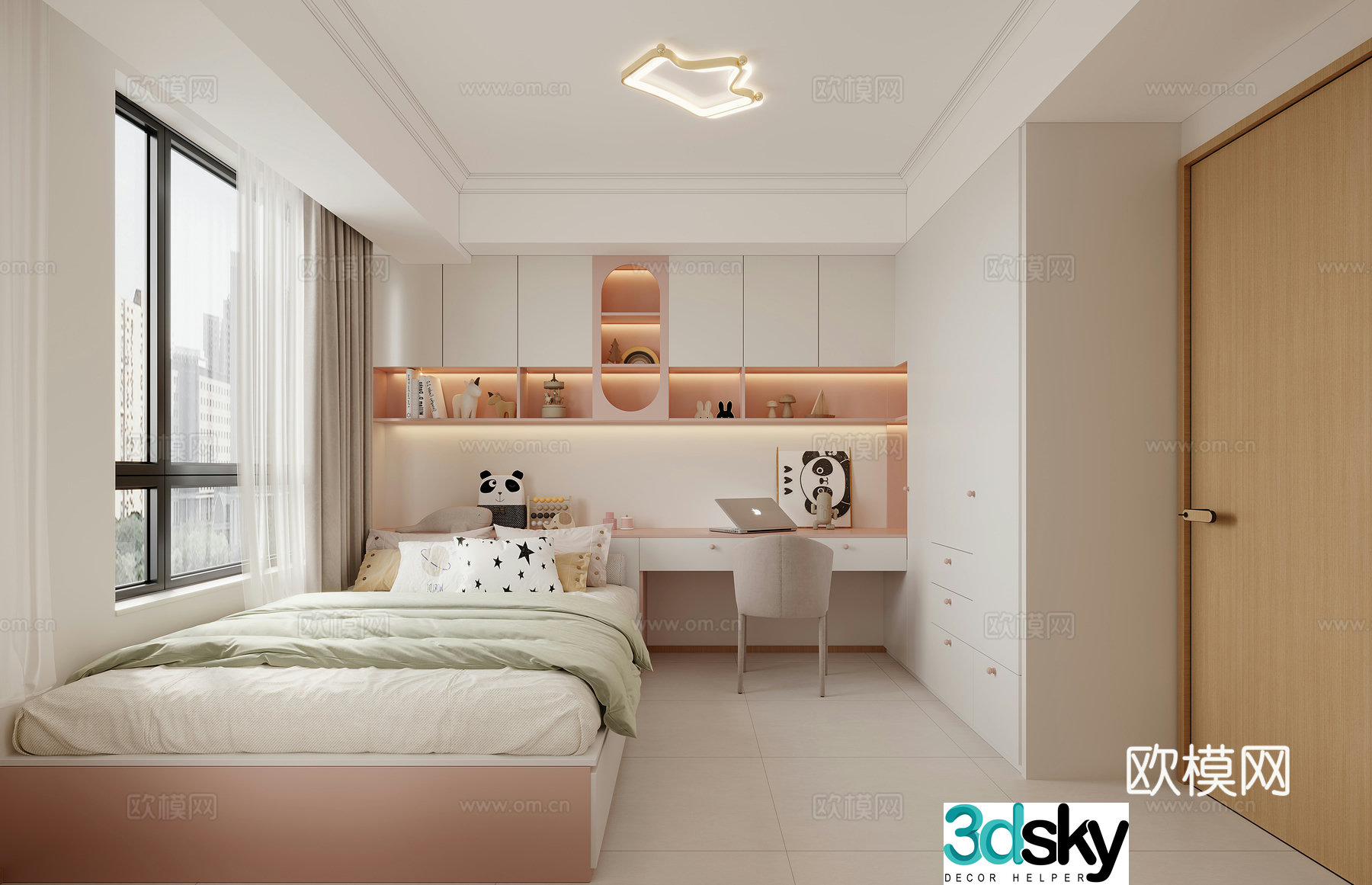 Creamy children’s room 3d model
