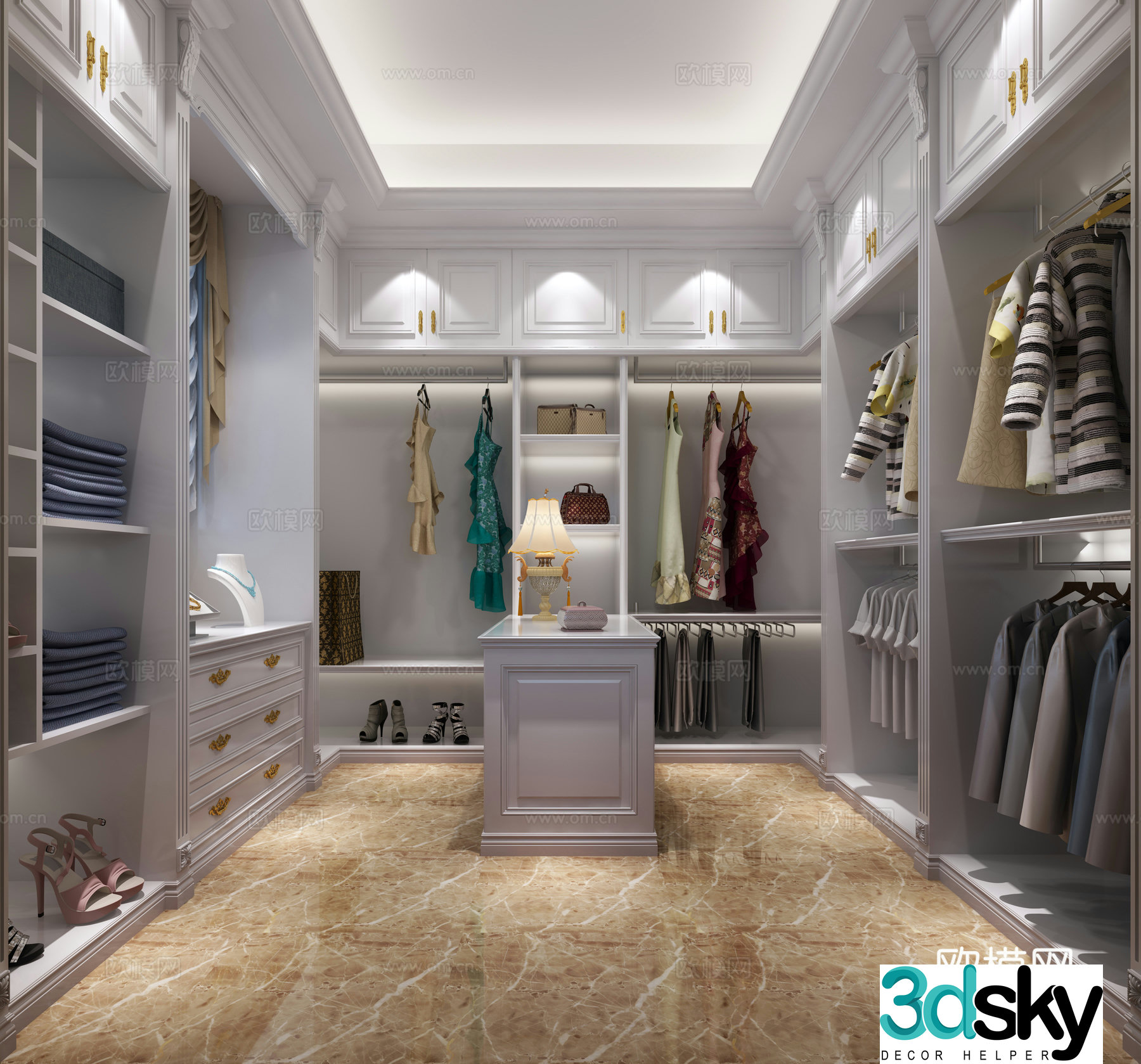Modern European style cloakroom 3d model