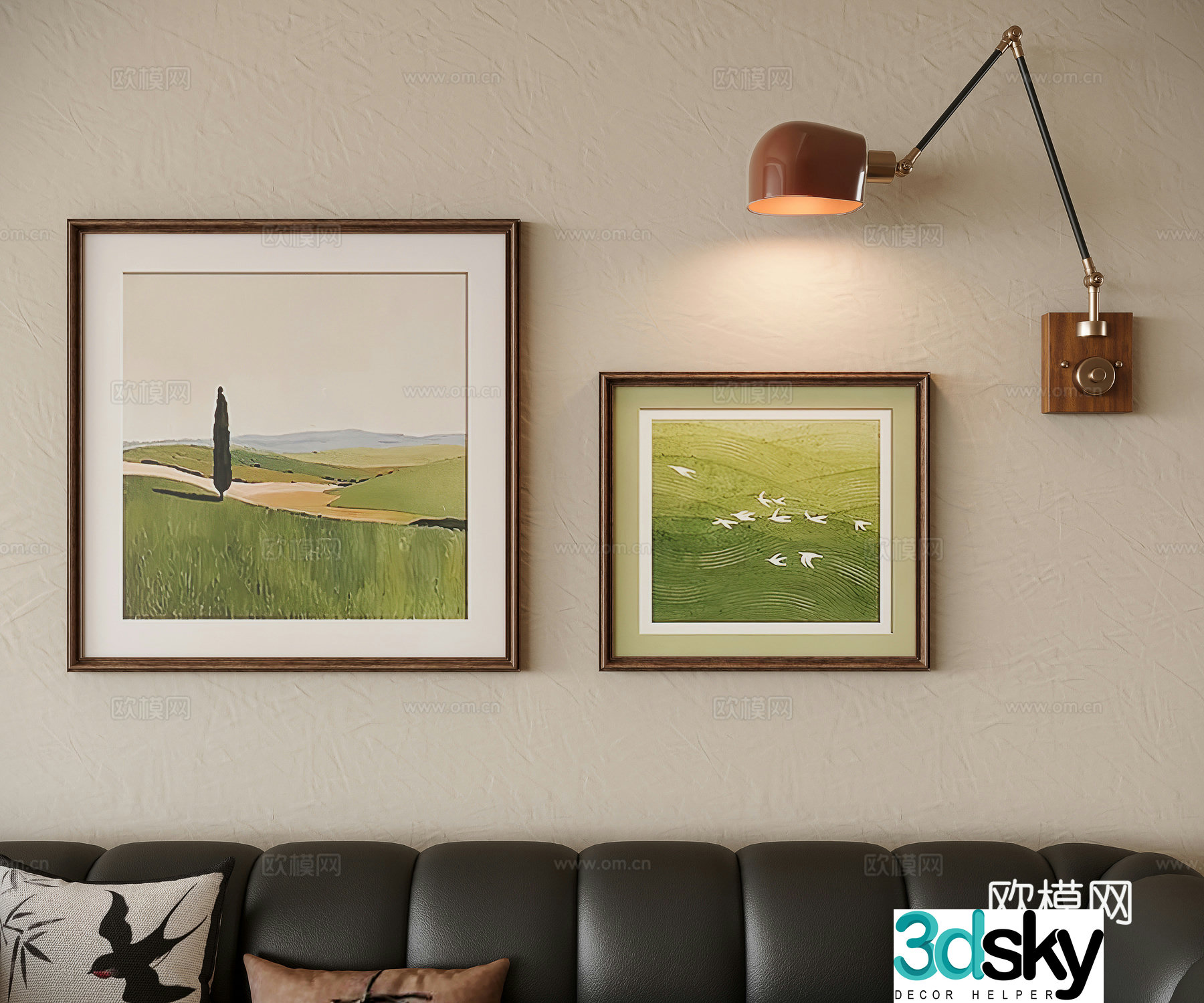 French medieval combination hanging painting 3D model