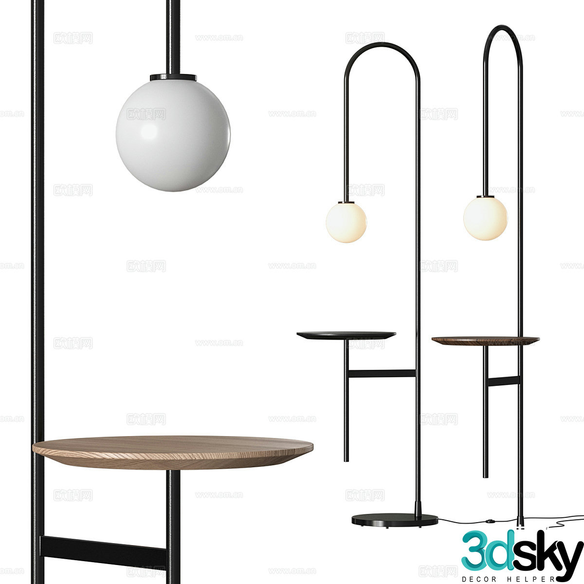 Modern Italian minimalist floor lamp 3d model