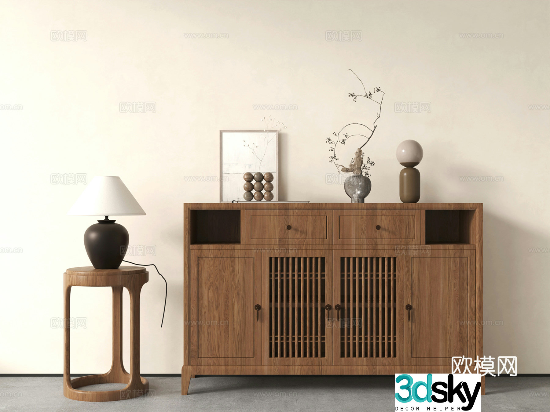 New Chinese sideboard sideboard 3D model