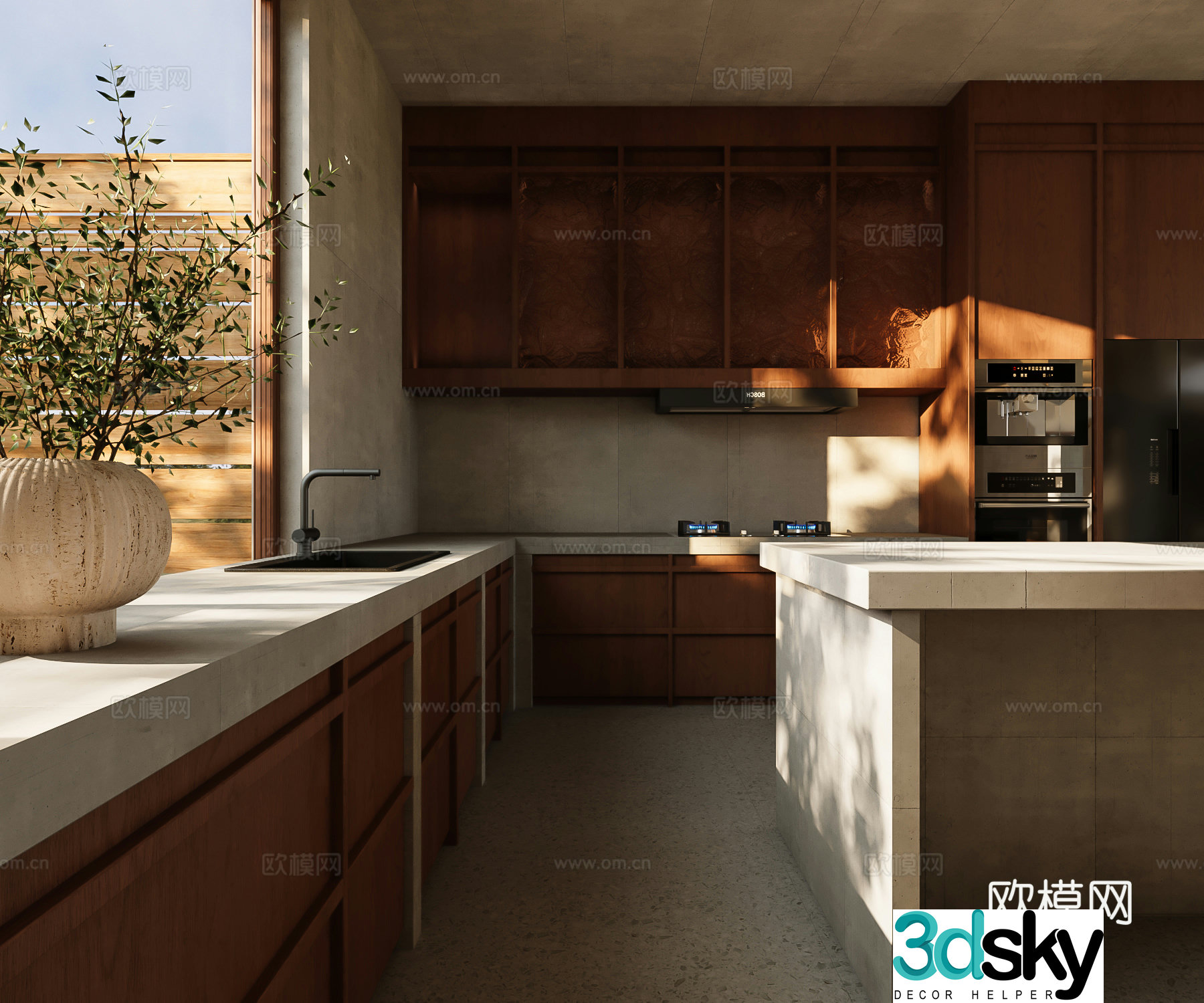 Wasabi Open Kitchen Middle Style Kitchen Island Kitchen Bar Kitchen 3D Model