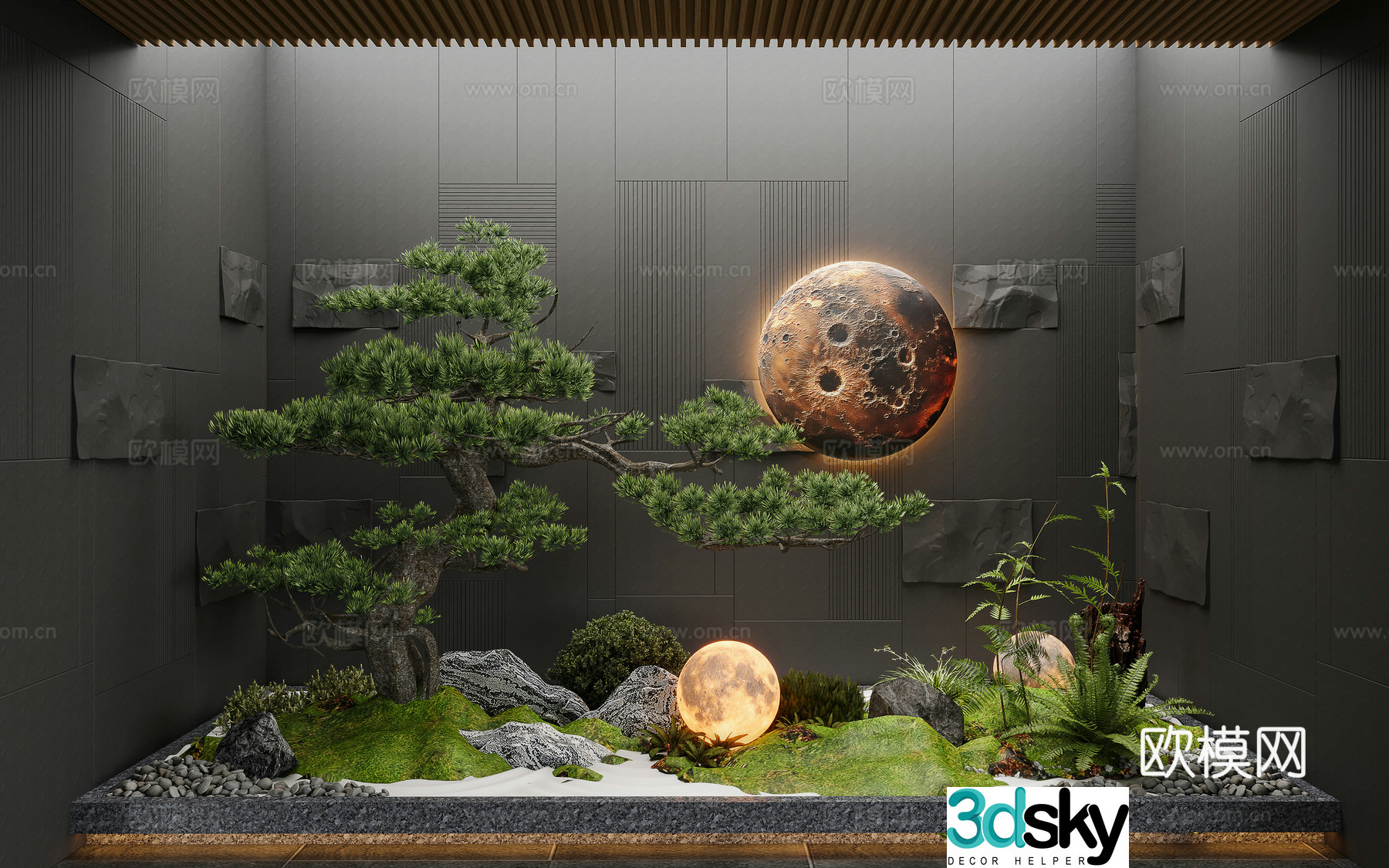 Modern minimalist landscape 3d model
