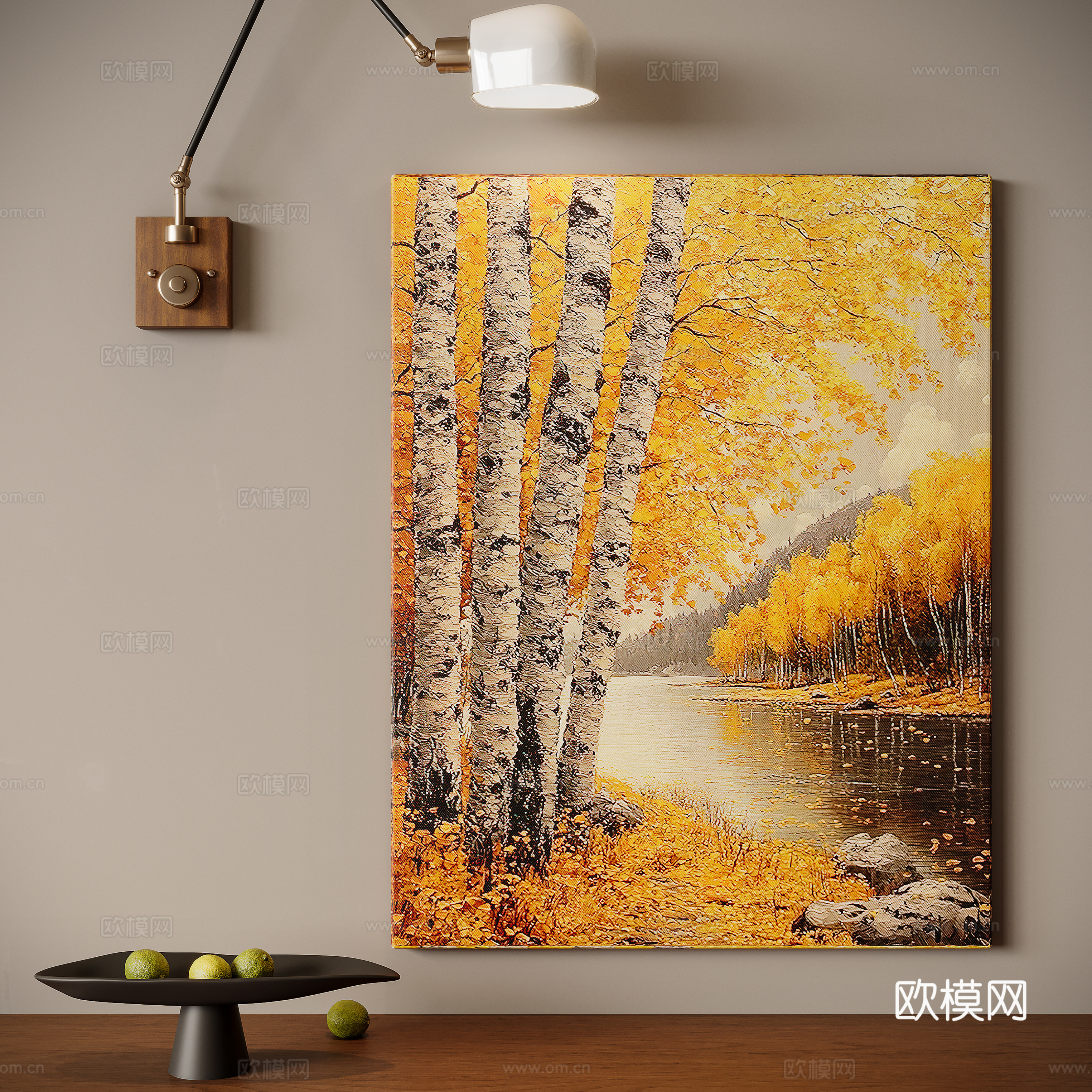 Modern cream style decorative painting 3d model