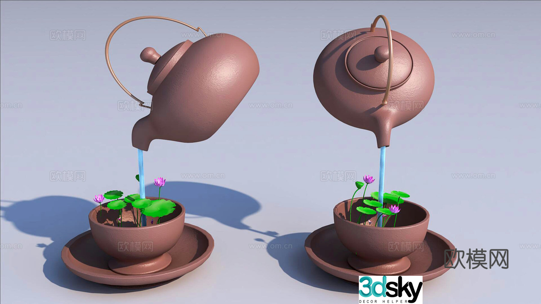 3D model of flowing water landscape