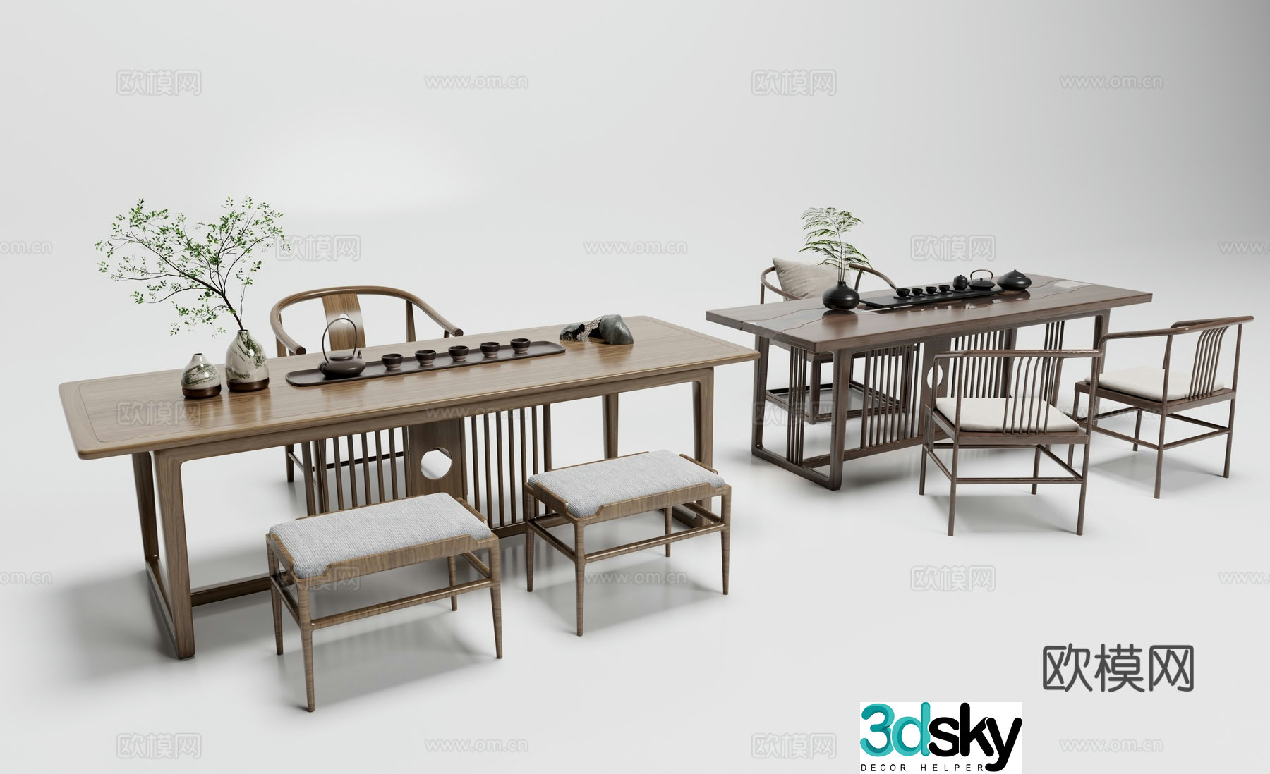 New Chinese tea table 3D model