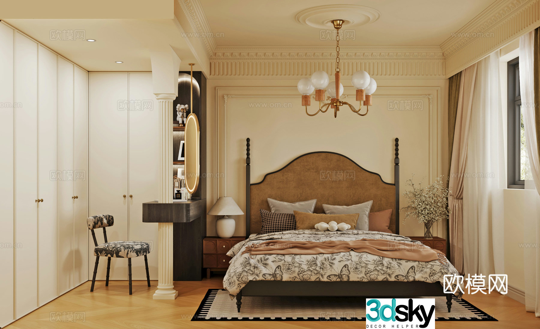 French bedroom 3d model