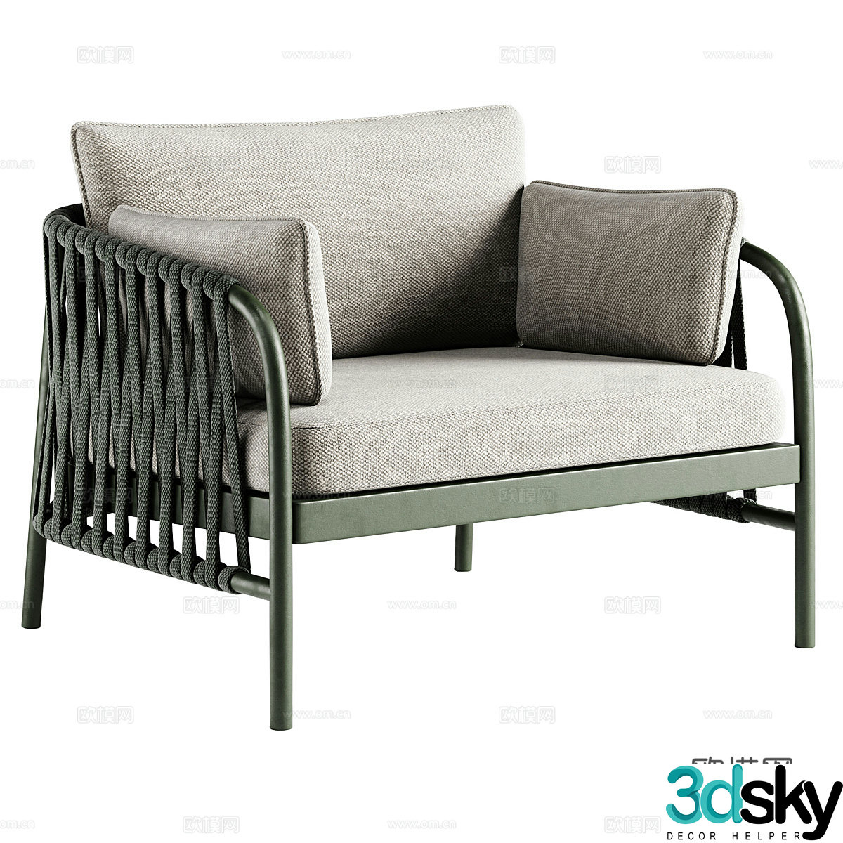 Modern Italian fabric armchair 3d model