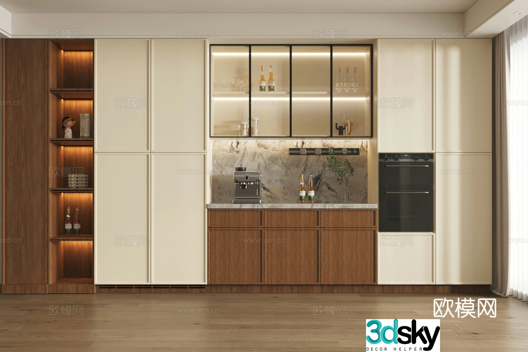 Modern medieval style wine cabinet wine cabinet sideboard decorative cabinet dining cabinet wine cabinet 3D model