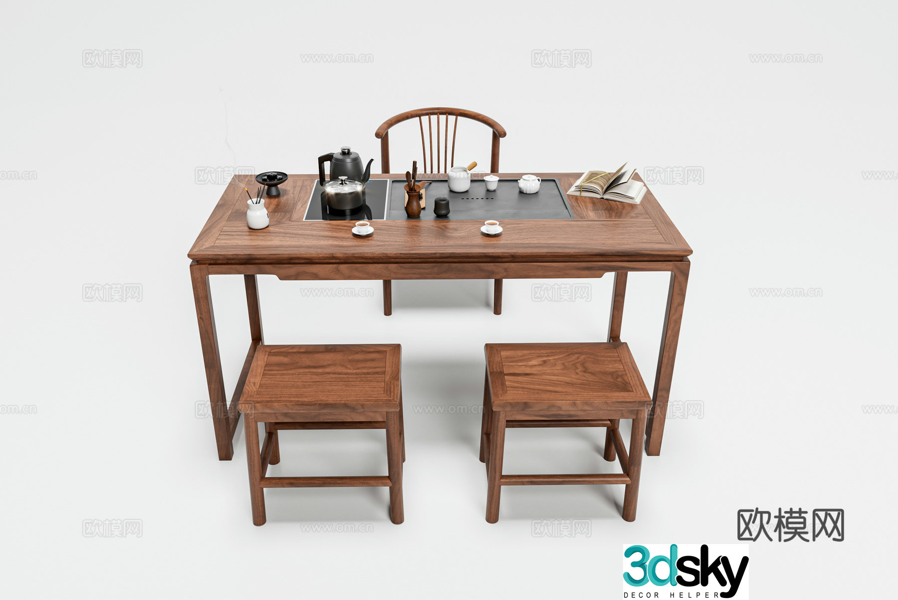 Tea table and chair 3d model