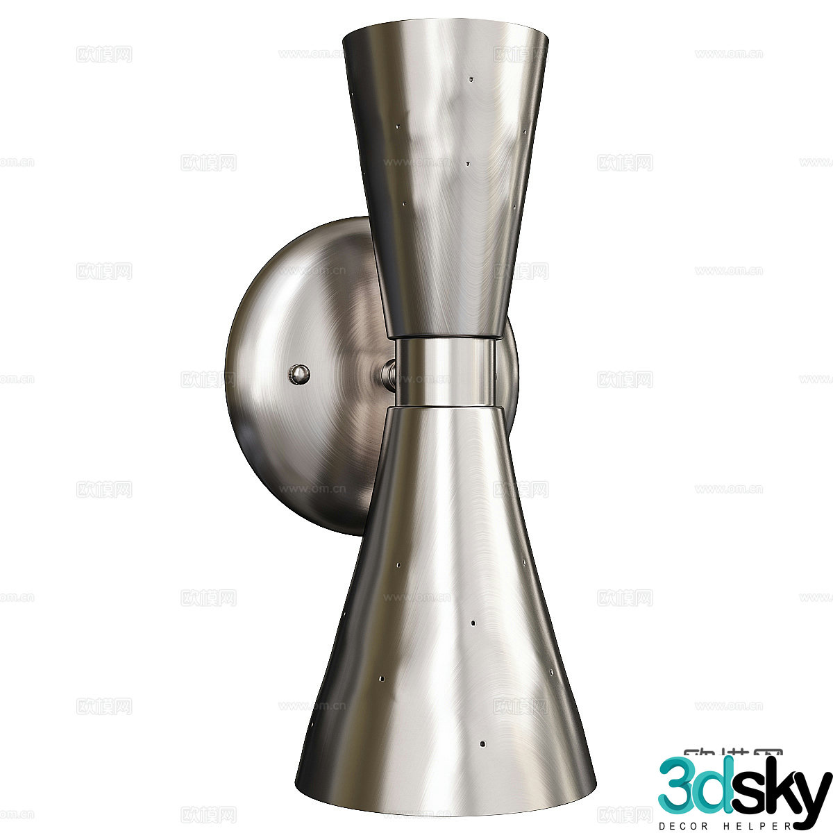 Modern Italian minimalist stainless steel metal wall lamp 3d model