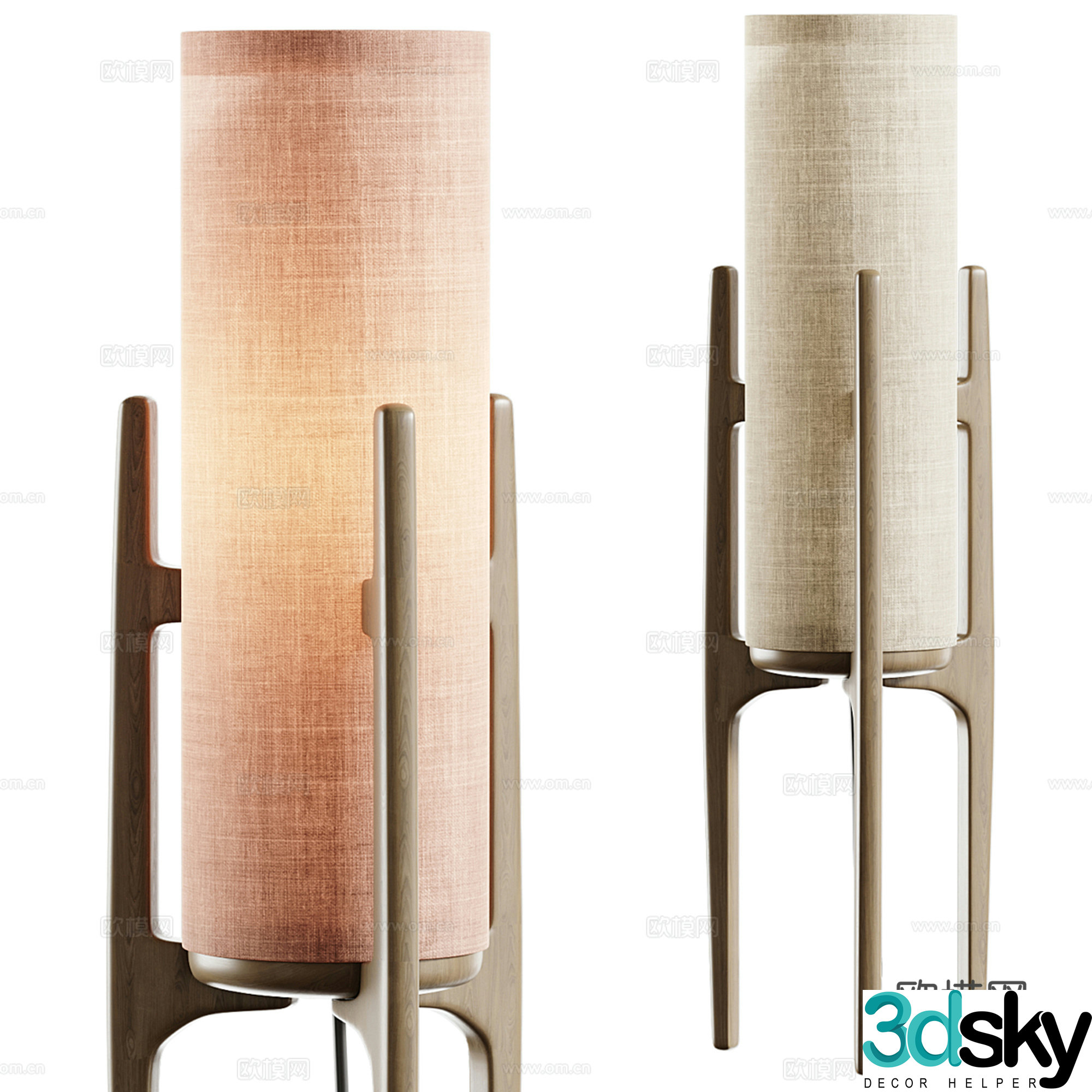 Middle-aged floor lamp 3d model