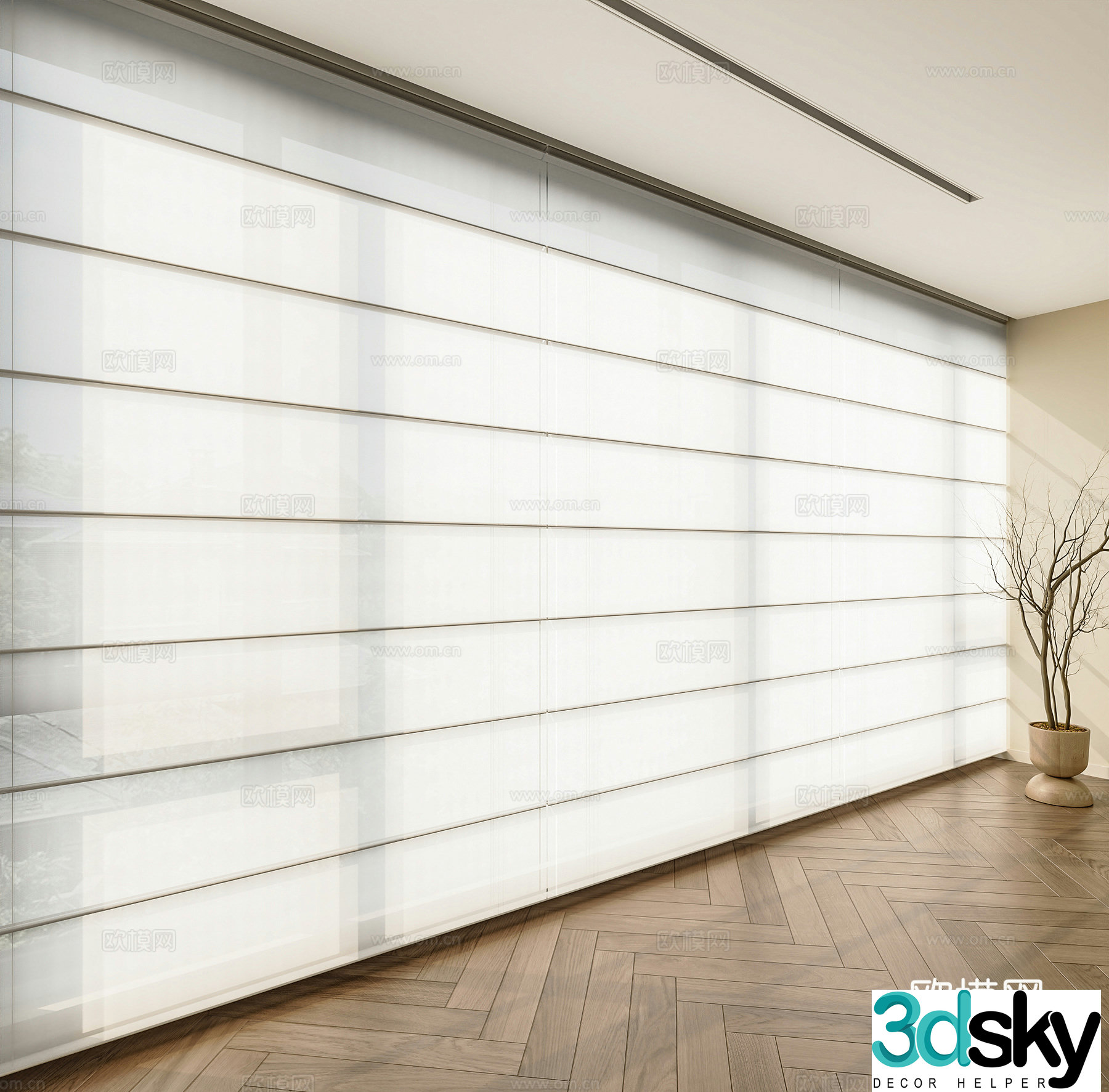 Modern curtain Shangri-laid curtain Roller curtain Roman curtain pull curtain Honeycomb curtain Dream curtain 3d model