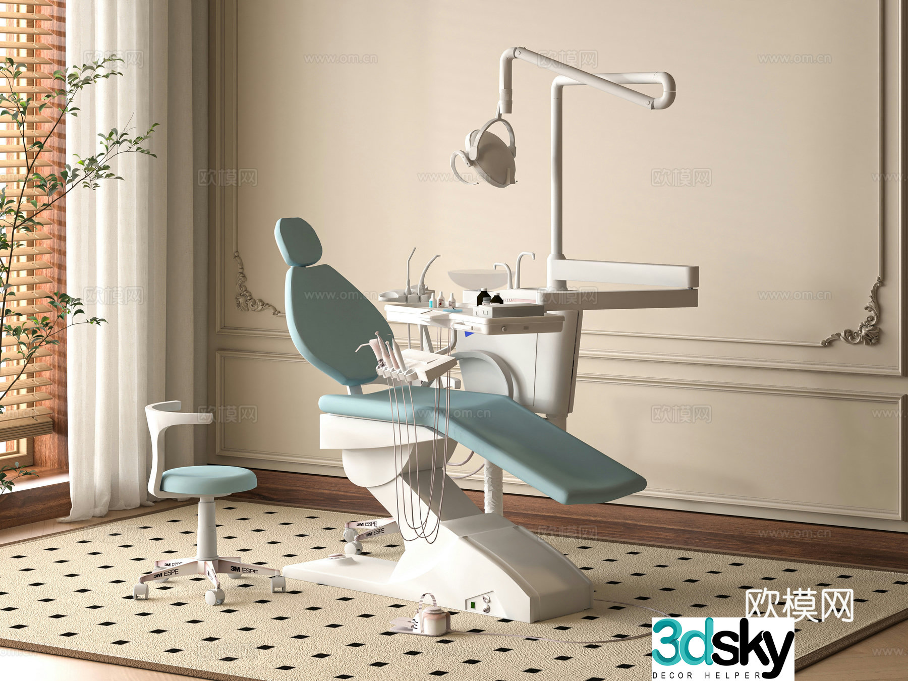 Modern dental chair 3d model
