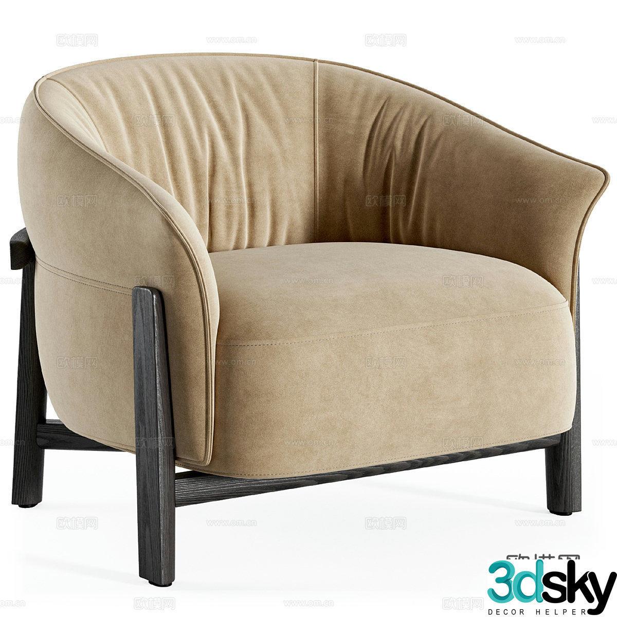 Modern Italian fabric armchair 3d model