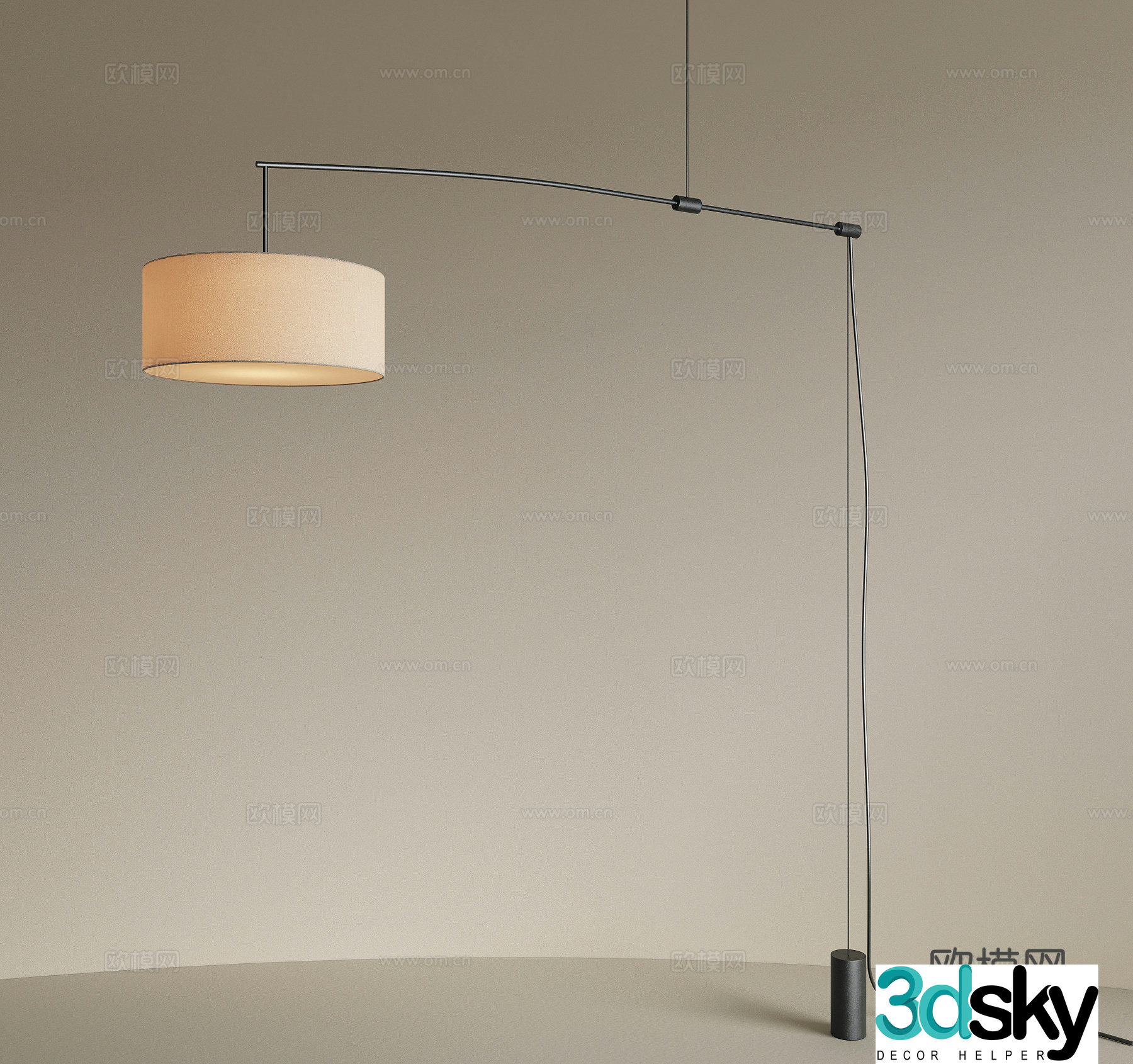 Modern metal floor lamp Fishing lamp Living room floor lamp Art floor lamp 3d model