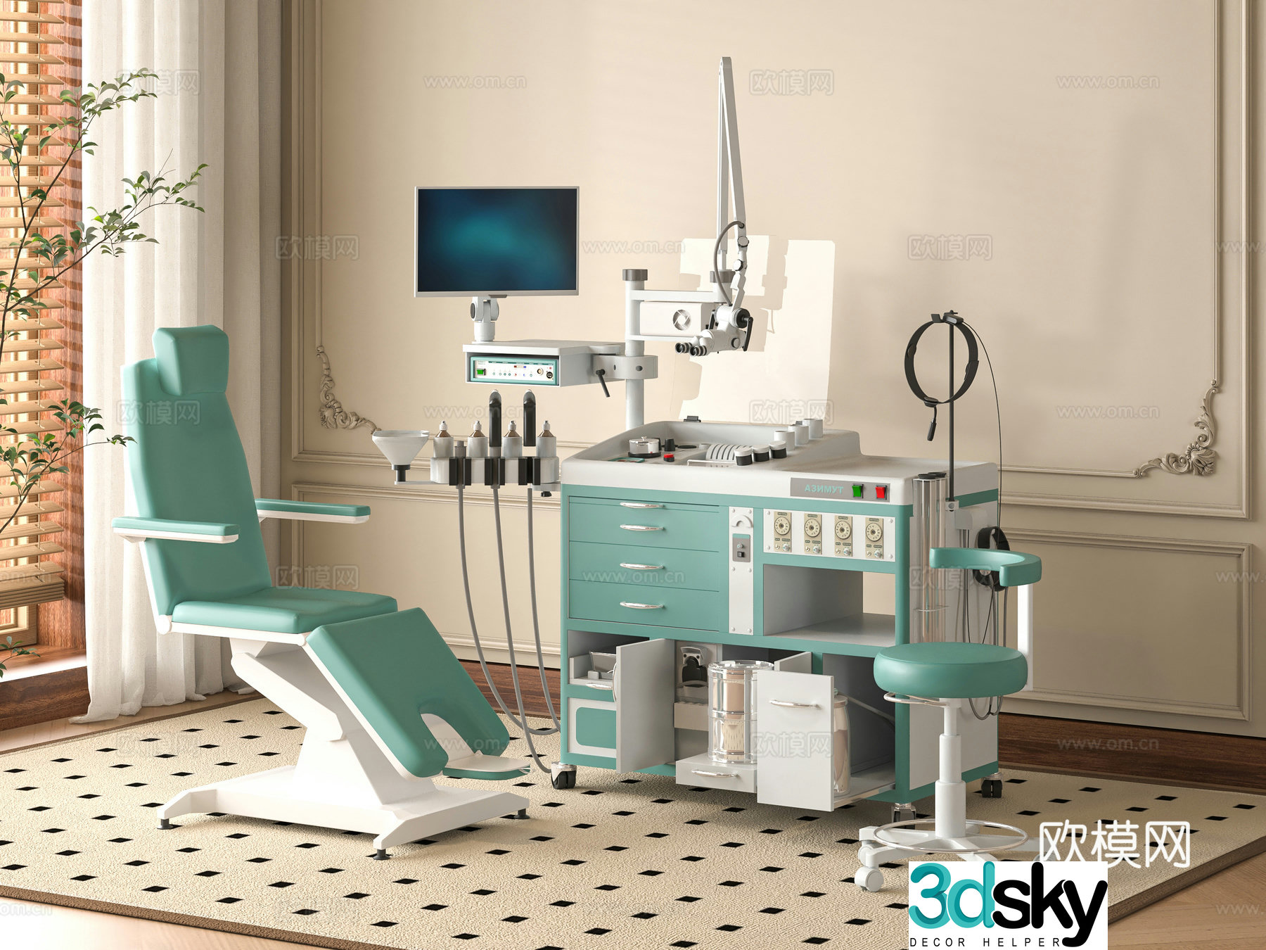 Modern dental chair 3d model