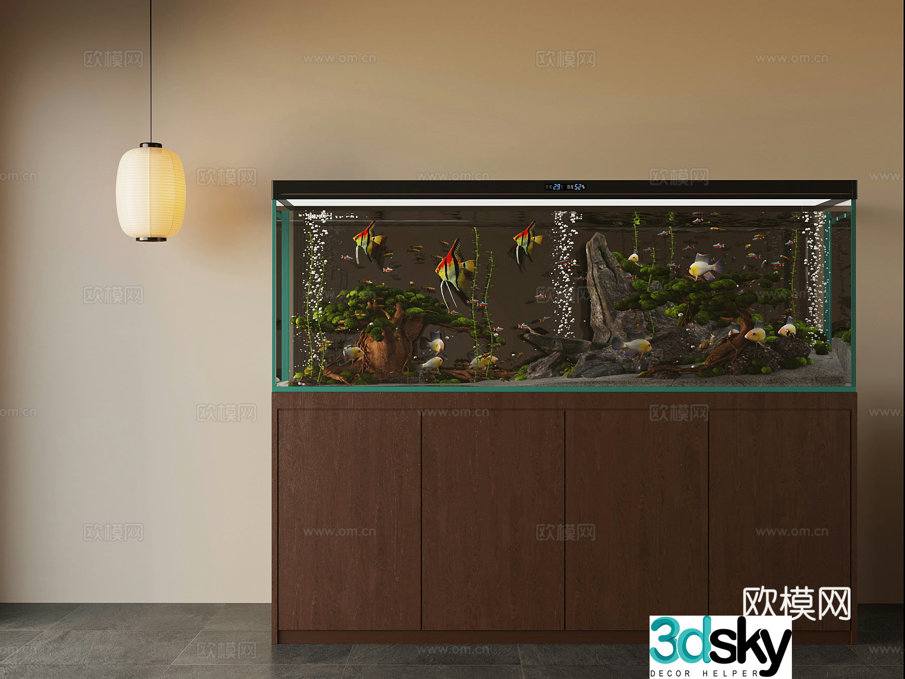 New Chinese fish tank 3D model