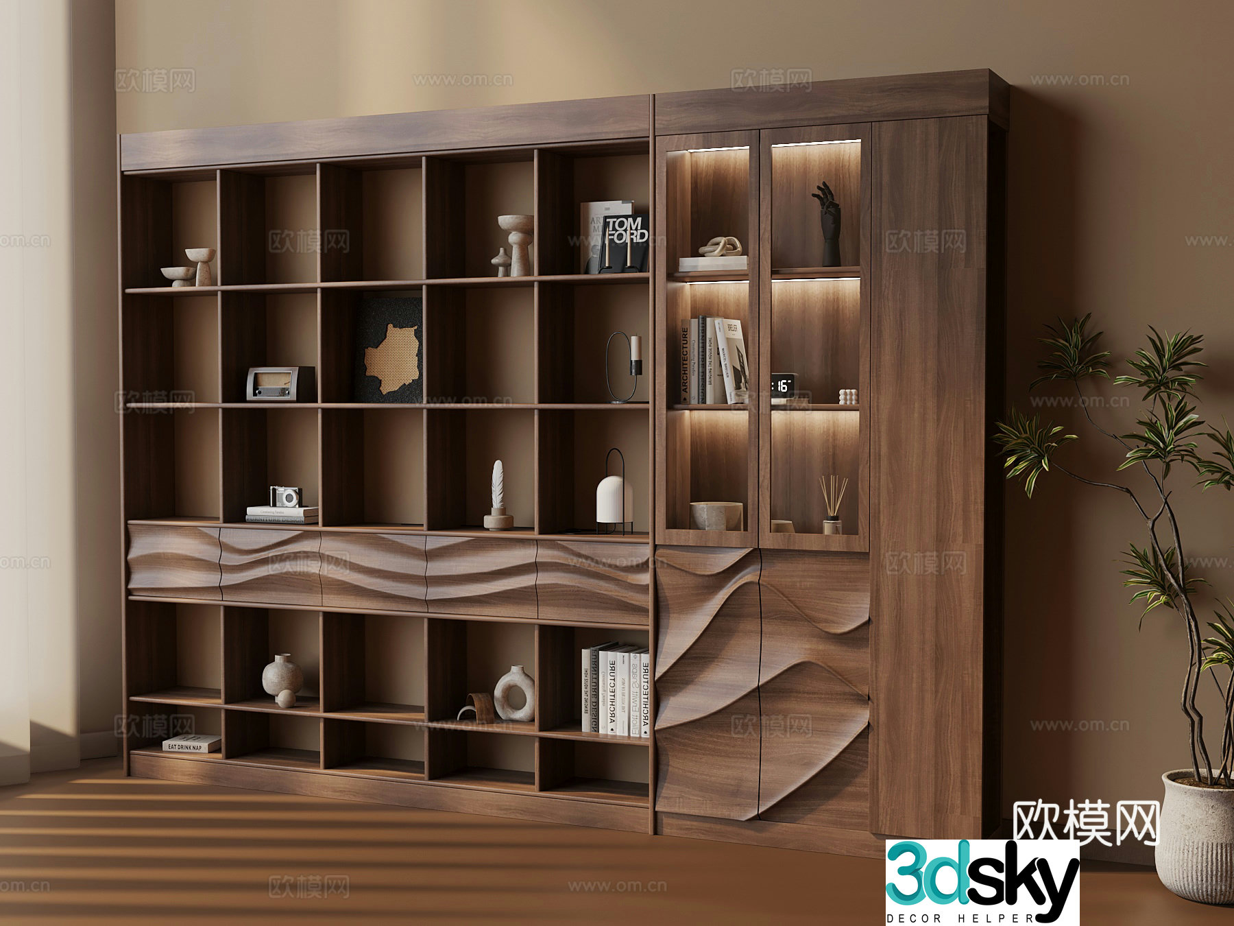 New Chinese style antique shelf storage shelf decorative ornament 3D model