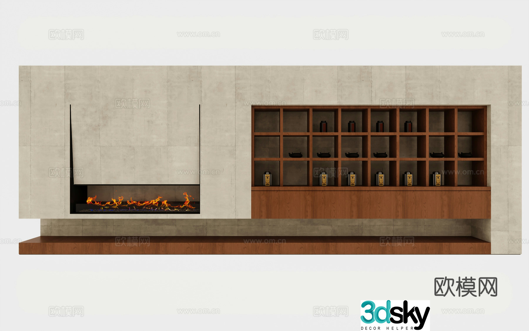Wasabi fireplace gas fireplace electronic fireplace embedded fireplace tea cabinet tea cabinet 3d model