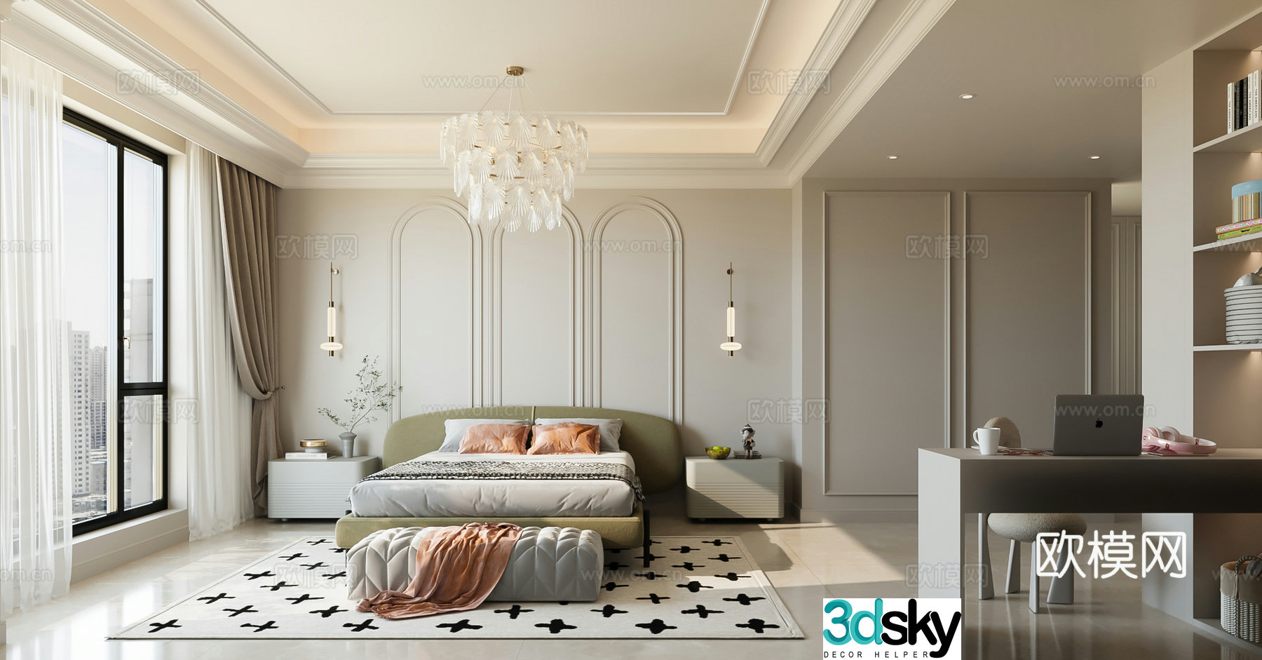 French home bedroom American home bedroom European home bedroom 3d model