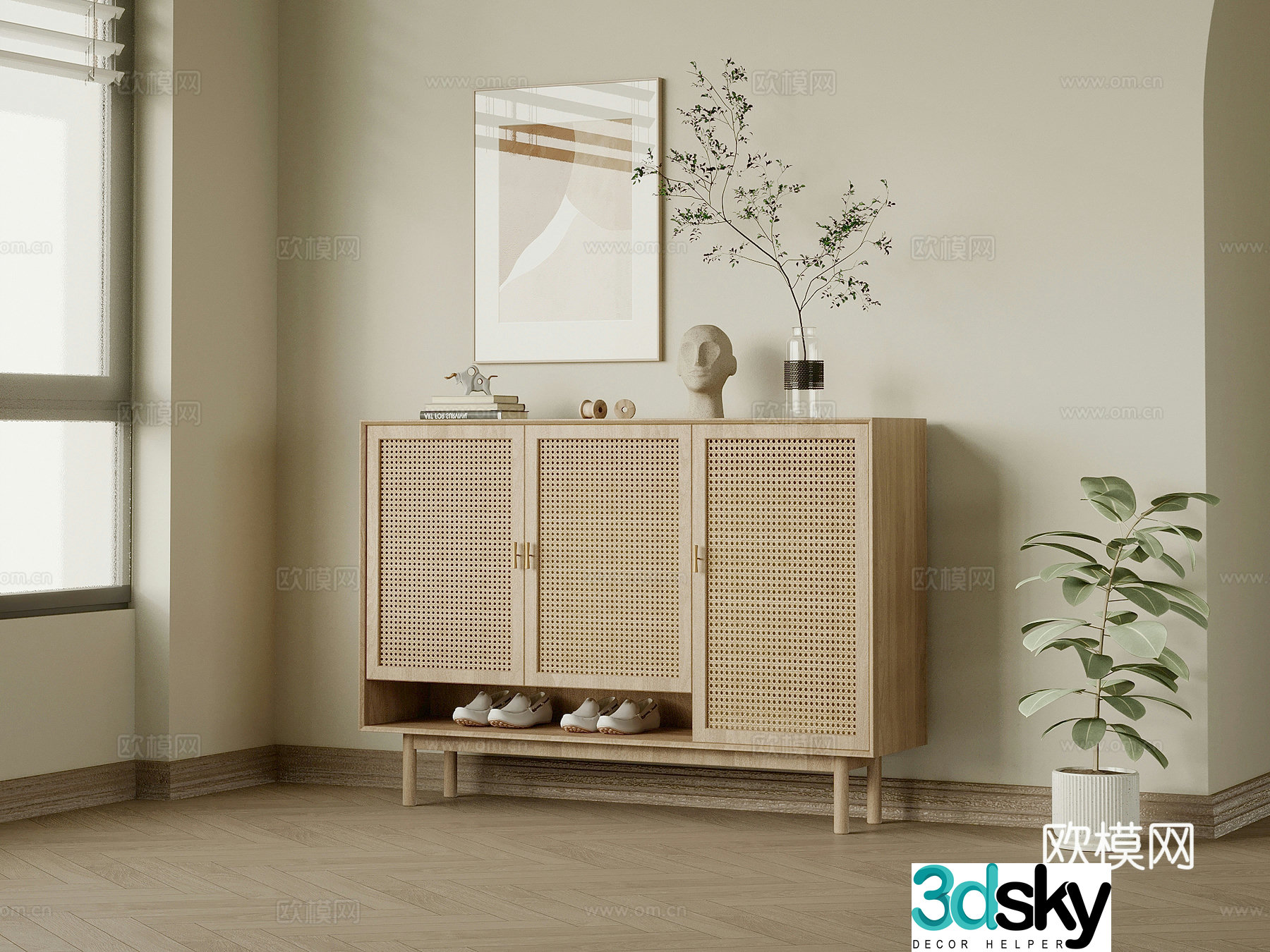 Jijifeng Entrance Cabinet Side Cabinet Side Cabinet 3D Model